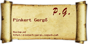 Pinkert Gergő névjegykártya